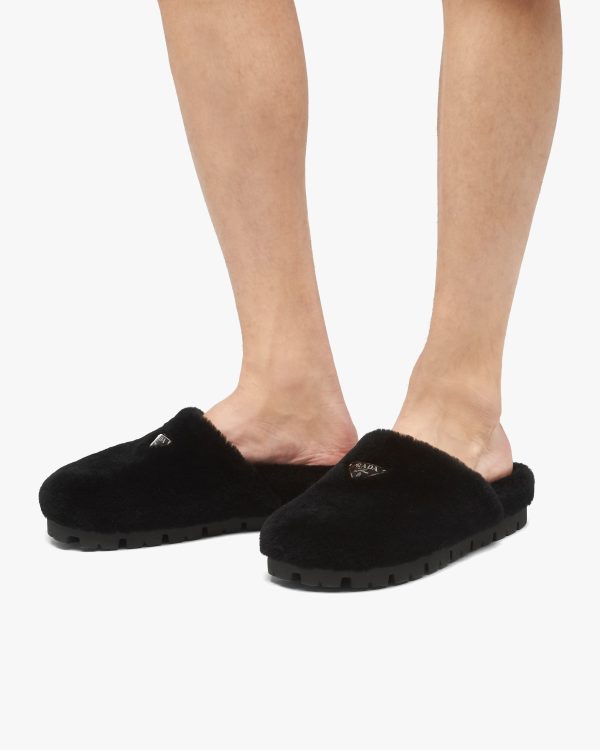 Black Shearling sabots - Image 5