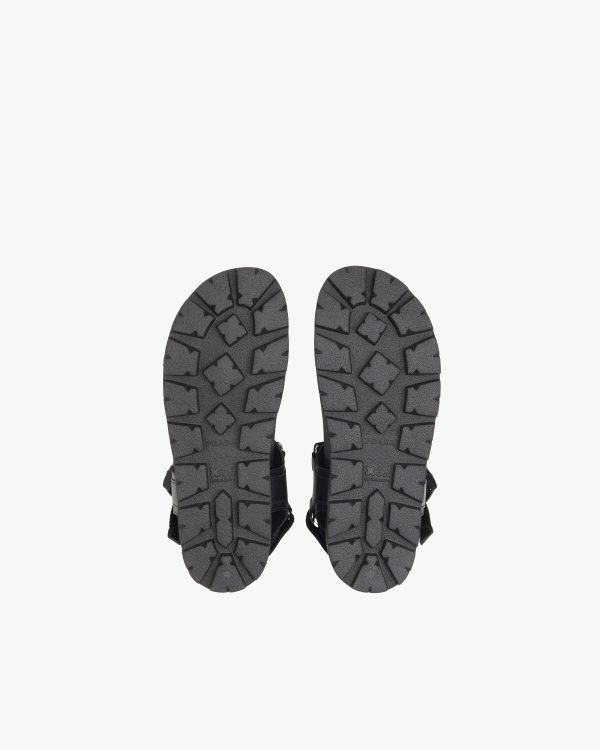 Black Sporty leather and nylon tape sandals - Image 6