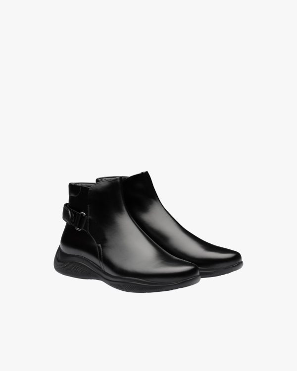 Black Toblach Brushed Leather Booties