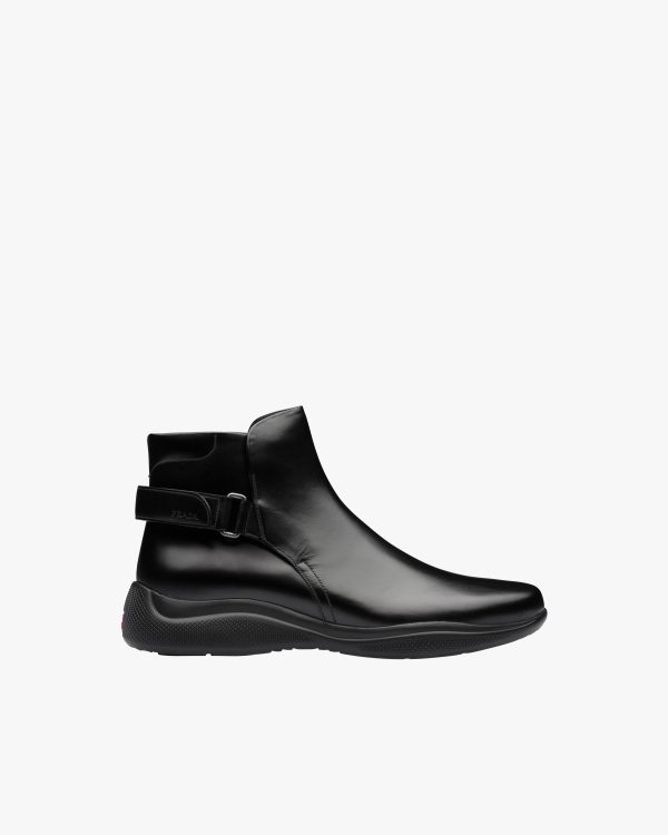Black Toblach Brushed Leather Booties - Image 2