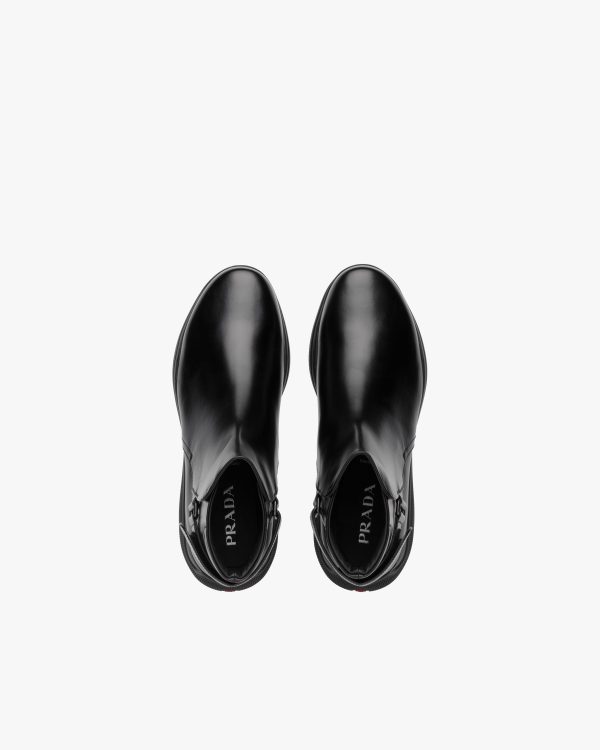 Black Toblach Brushed Leather Booties - Image 3