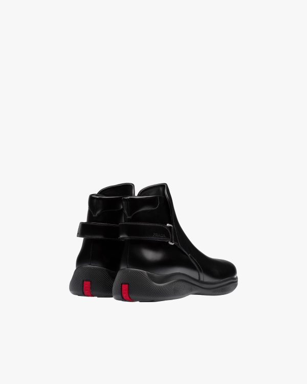 Black Toblach Brushed Leather Booties - Image 4