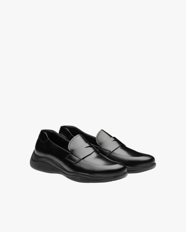 Black Toblach Brushed Leather Slip-On Sneakers