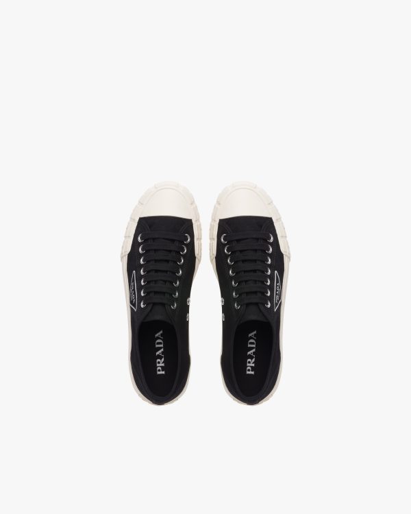 Black/ivory Wheel Vulcanizzato Technical Fabric Sneakers - Image 4