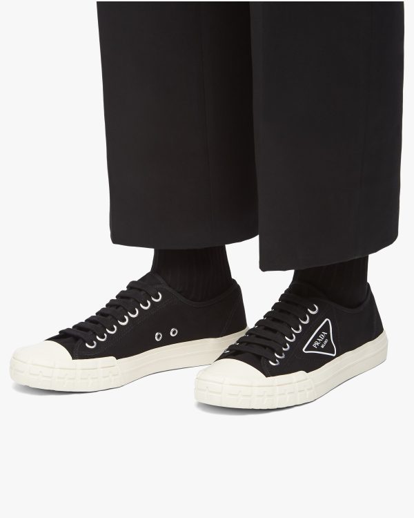 Black/ivory Wheel Vulcanizzato Technical Fabric Sneakers - Image 5
