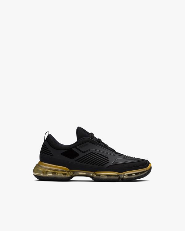 Black/mustard Rubber Knit fabric sneakers - Image 2
