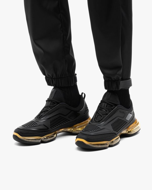 Black/mustard Rubber Knit fabric sneakers - Image 5