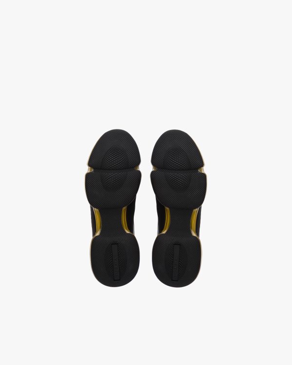Black/mustard Rubber Knit fabric sneakers - Image 6