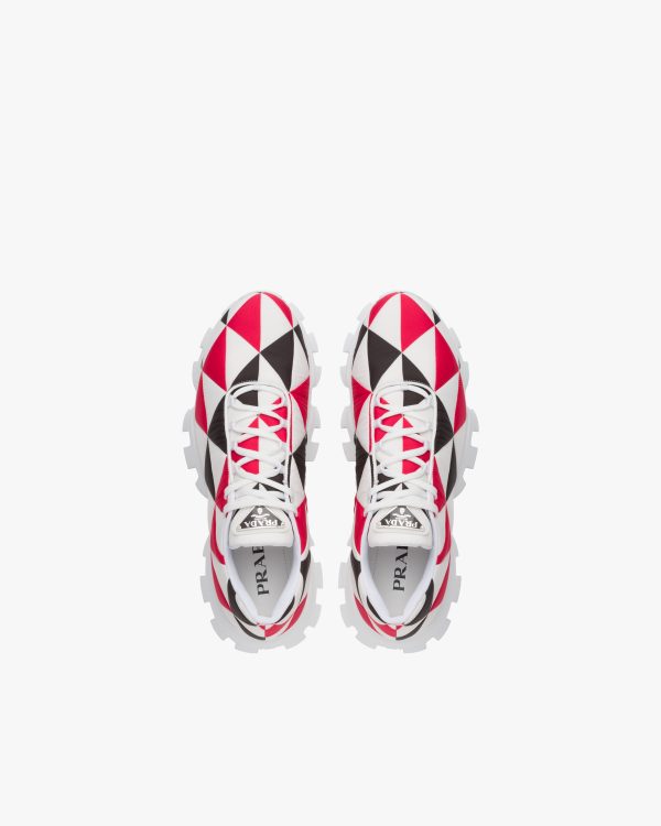 Black/red / White Printed nylon sneakers - Image 4