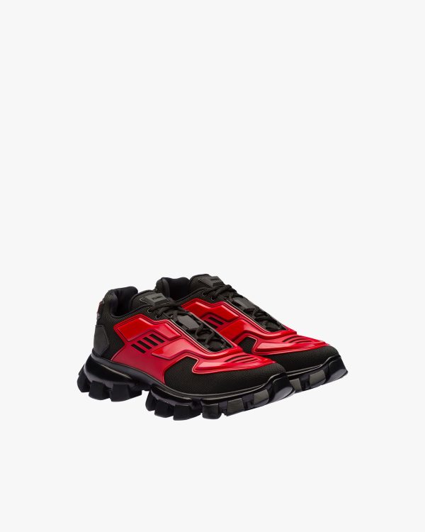 Black/scarlet Cloudbust Thunder Technical Fabric Sneakers