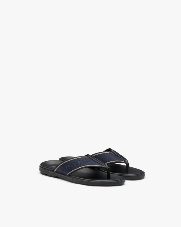 Black/ultramarine Brushed Rois Leather Sandals
