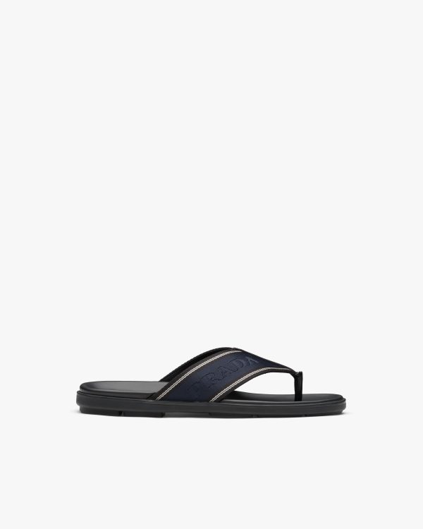 Black/ultramarine Brushed Rois Leather Sandals - Image 2