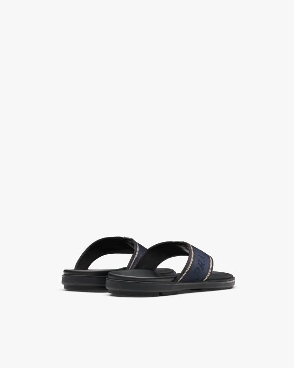 Black/ultramarine Brushed Rois Leather Sandals - Image 3