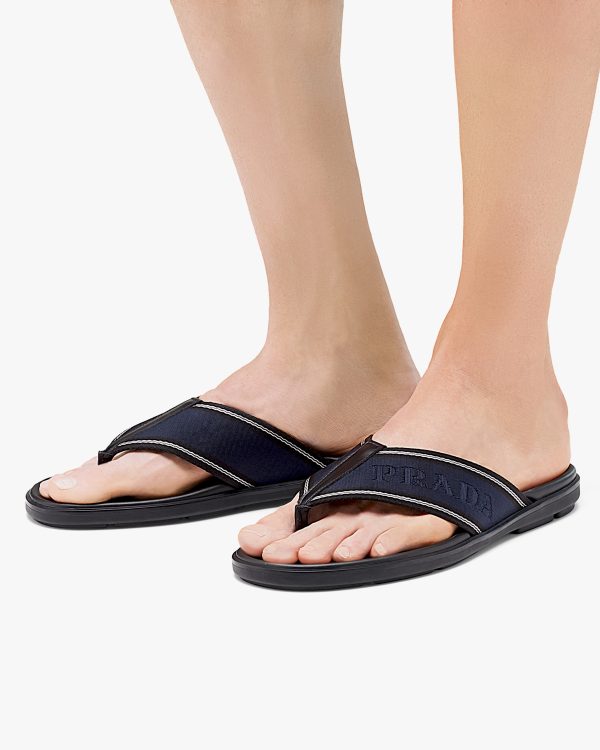 Black/ultramarine Brushed Rois Leather Sandals - Image 5