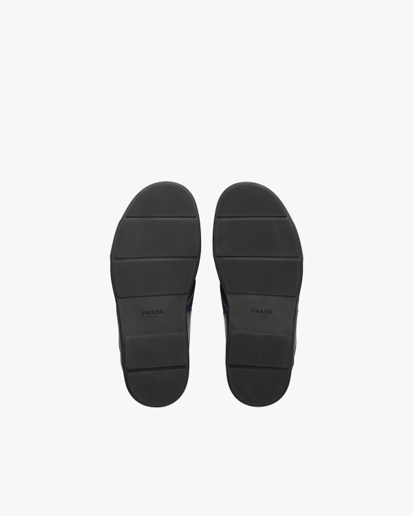 Black/ultramarine Leather and nylon sandals - Image 5
