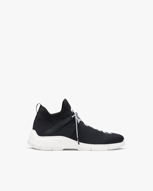 Black/white Knit fabric sneakers - Image 2