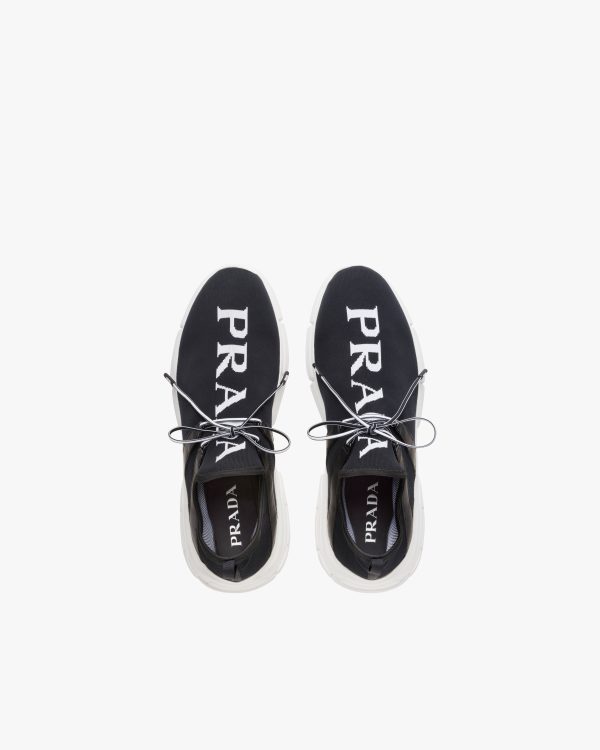Black/white Knit fabric sneakers - Image 4