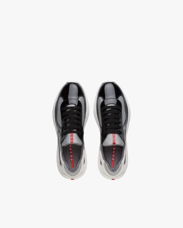 Black/white Prada Americas Cup sneakers - Image 4