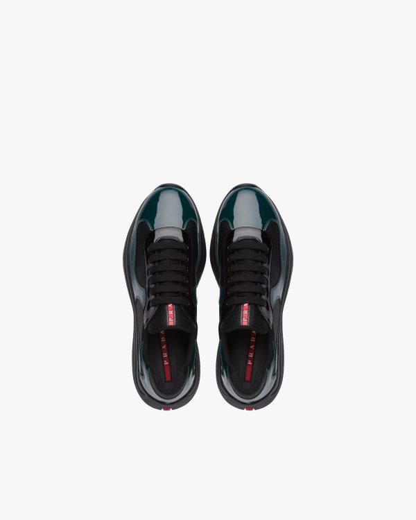 Bottle Green/black Prada Americas Cup sneakers - Image 4