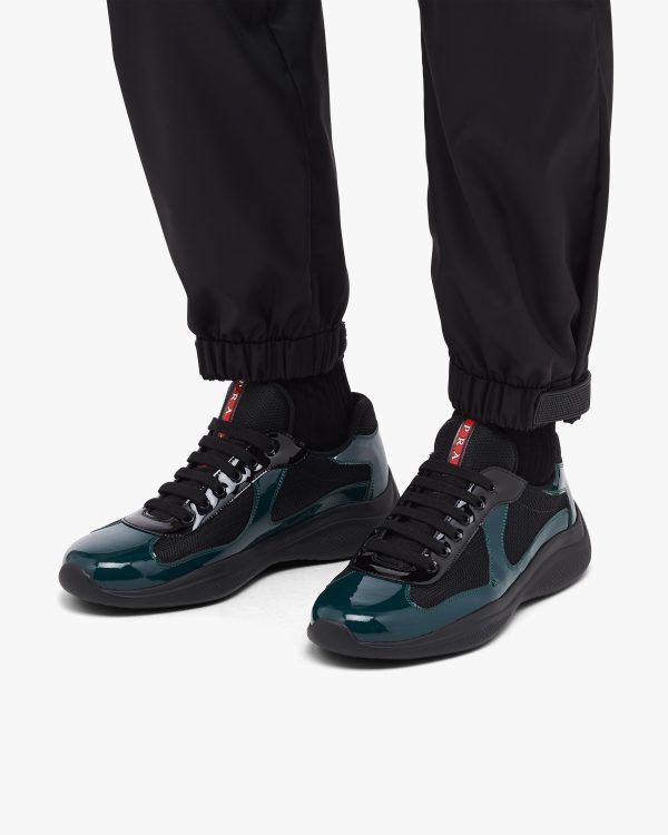 Bottle Green/black Prada Americas Cup sneakers - Image 5