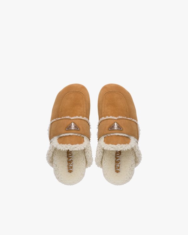Cognac Shearling sabots - Image 4