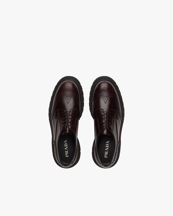 Dark Brown Brushed Leather Derby Shoes - Image 3