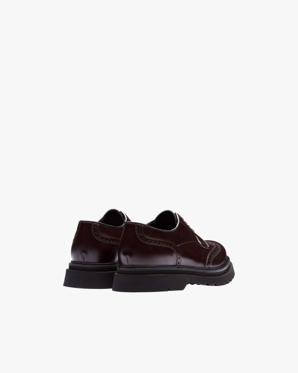 Dark Brown Brushed Leather Derby Shoes - Image 4