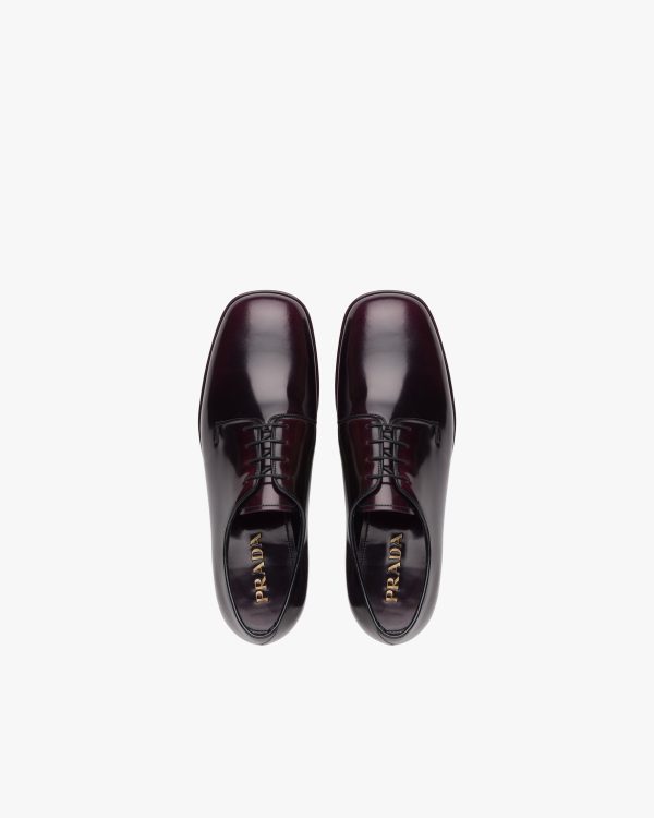 Garnet Brushed leather laced derby shoes - Image 3