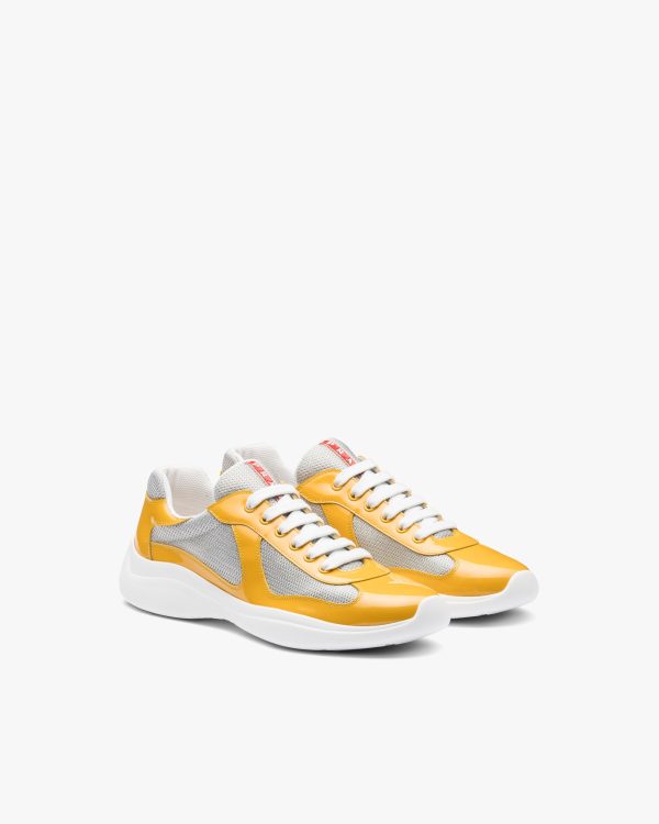 Gold/silver Prada Americas Cup sneakers
