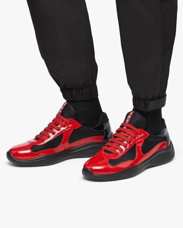Red/black Prada Americas Cup sneakers - Image 5