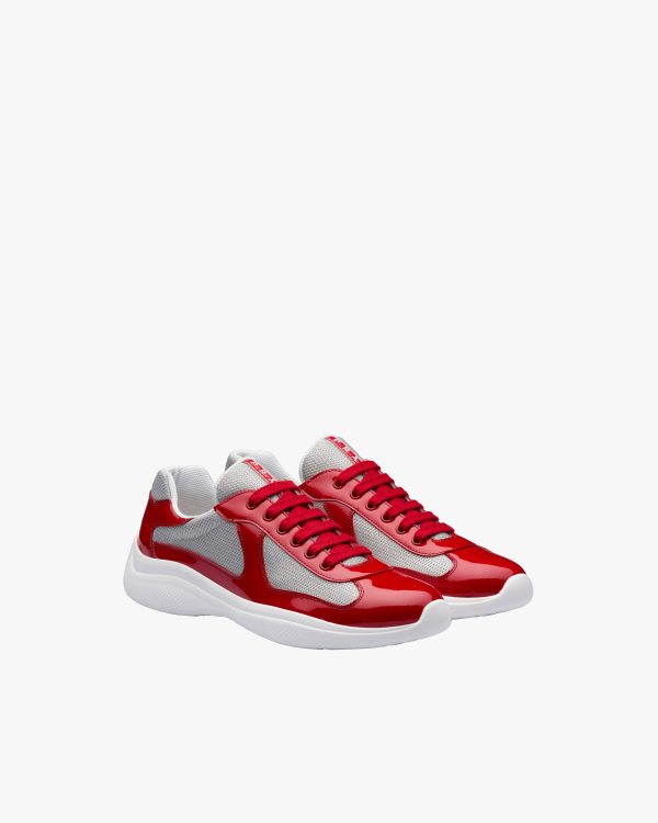 Red/silver Prada Americas Cup sneakers