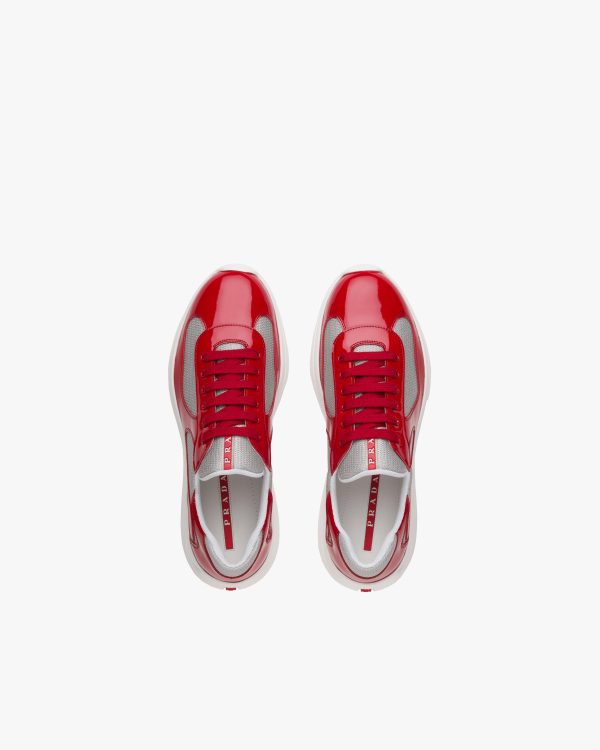 Red/silver Prada Americas Cup sneakers - Image 3
