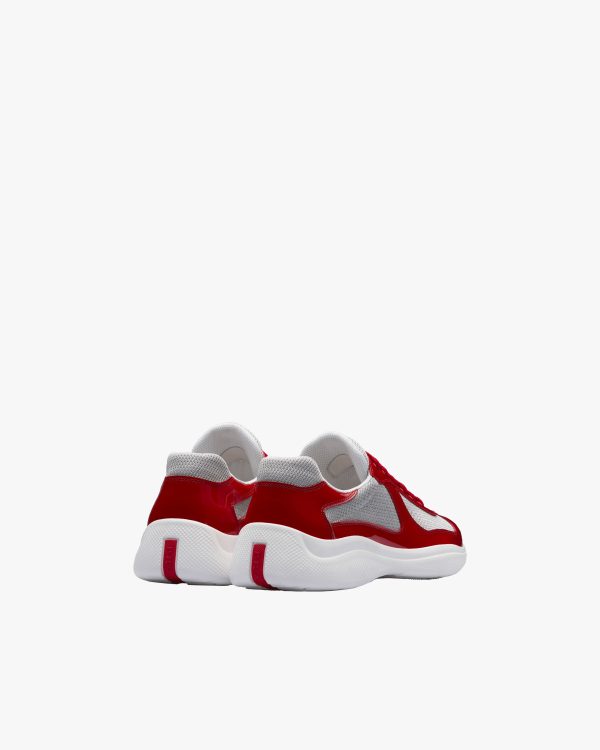 Red/silver Prada Americas Cup sneakers - Image 4