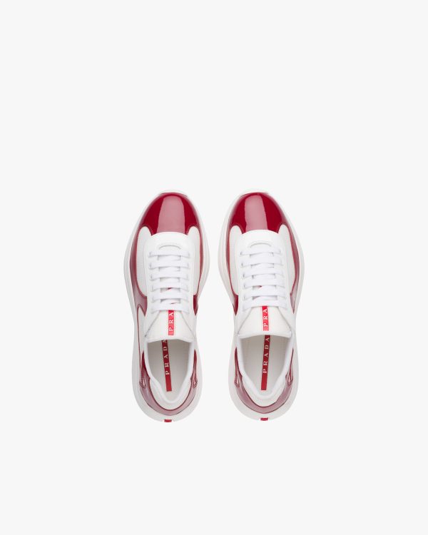 Ruby Red/white Prada Americas Cup sneakers - Image 4