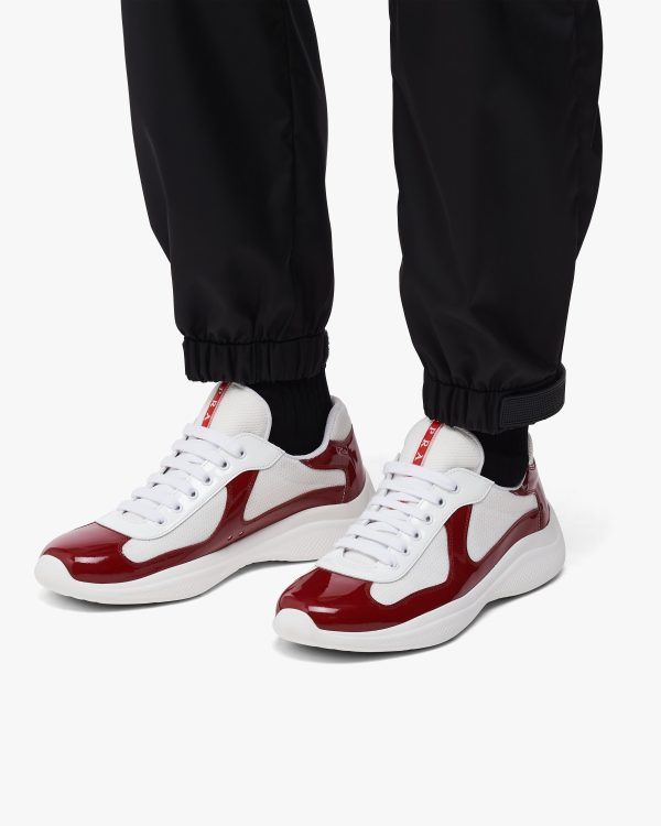 Ruby Red/white Prada Americas Cup sneakers - Image 5