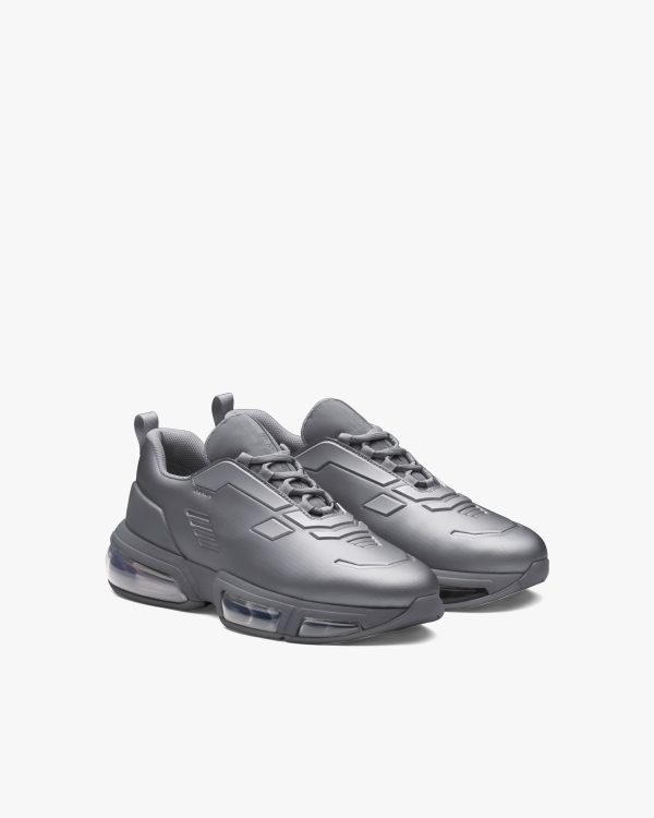 Steel Gray Prada Collision Technical Fabric Sneakers