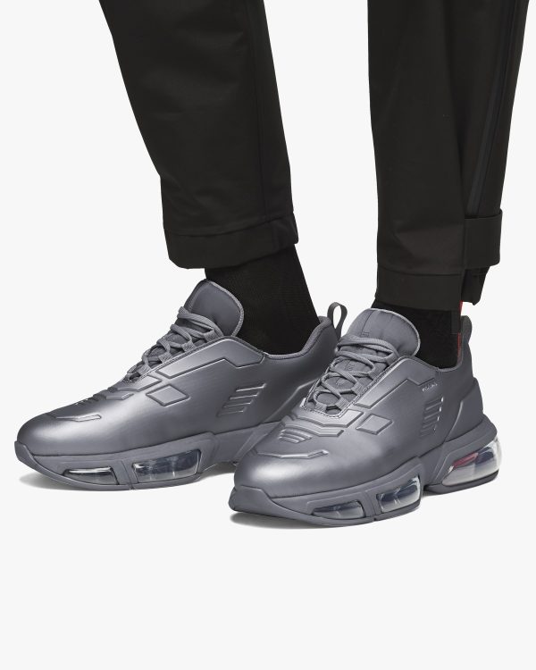 Steel Gray Prada Collision Technical Fabric Sneakers - Image 5