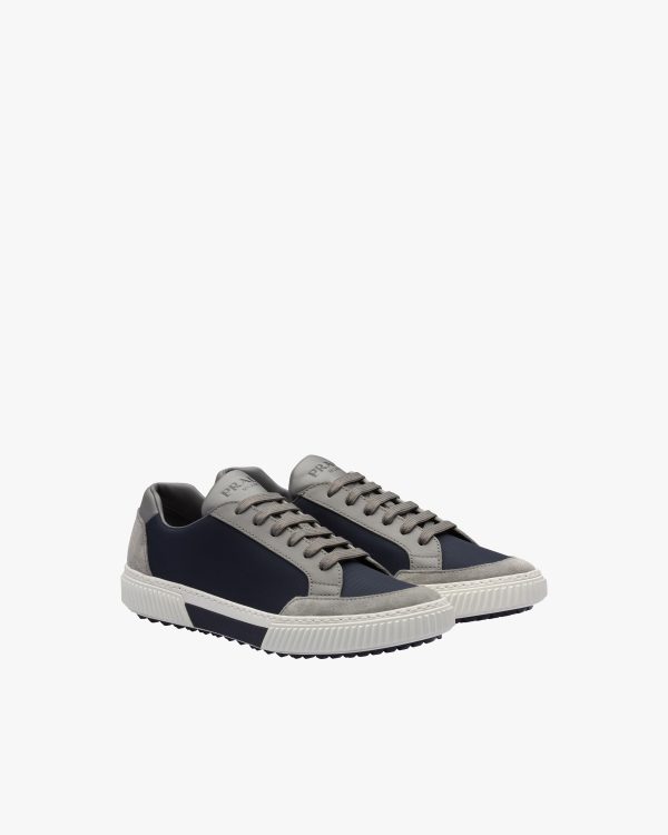Steel Gray/midnight Blue Stratus Suede And Technical Fabric Sneakers