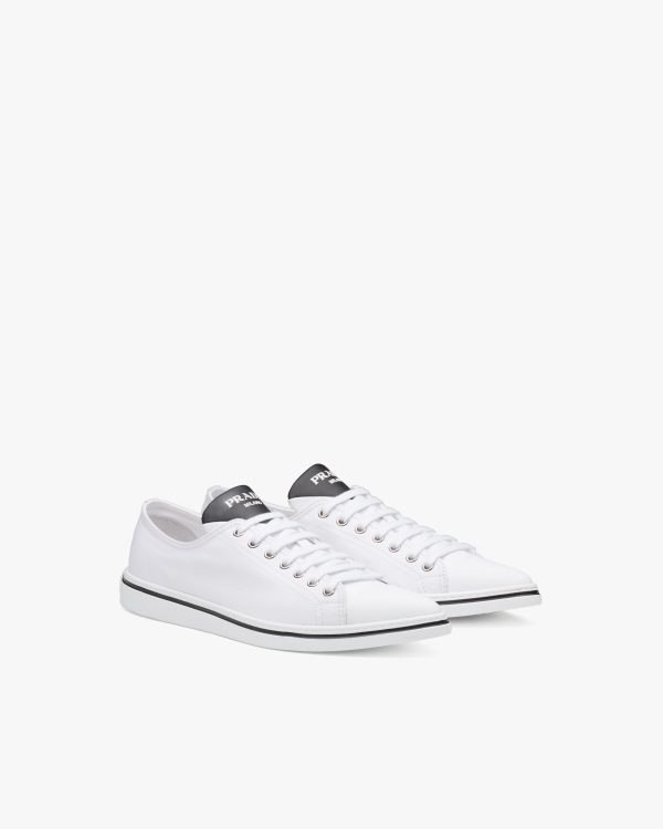 White Cotton gabardine pointy sneakers