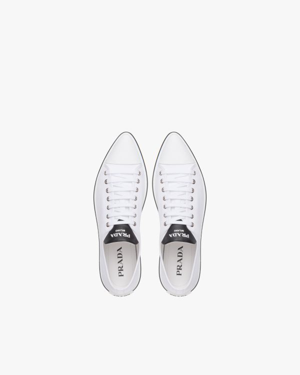 White Cotton gabardine pointy sneakers - Image 4