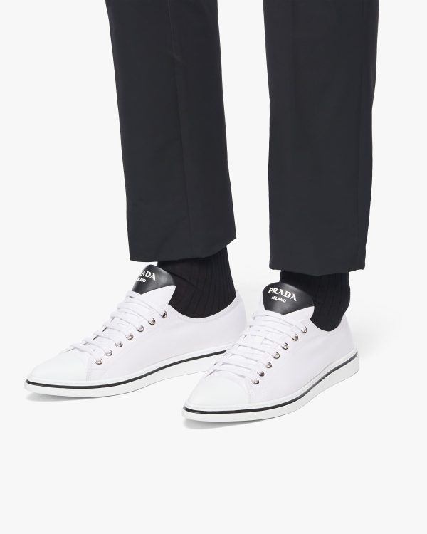 White Cotton gabardine pointy sneakers - Image 5