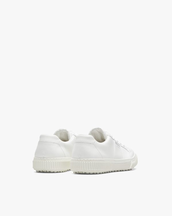 White Leather laced sneakers - Image 3