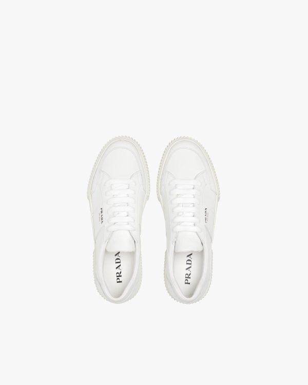 White Leather laced sneakers - Image 4