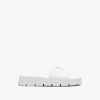 White Leather slide sandals - Image 2