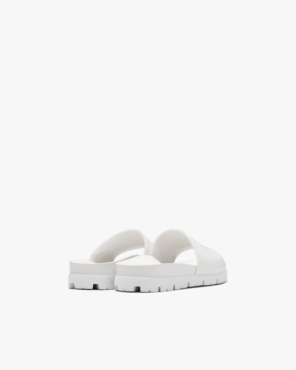 White Leather slide sandals - Image 3