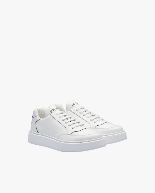 White Macro Leather Sneakers