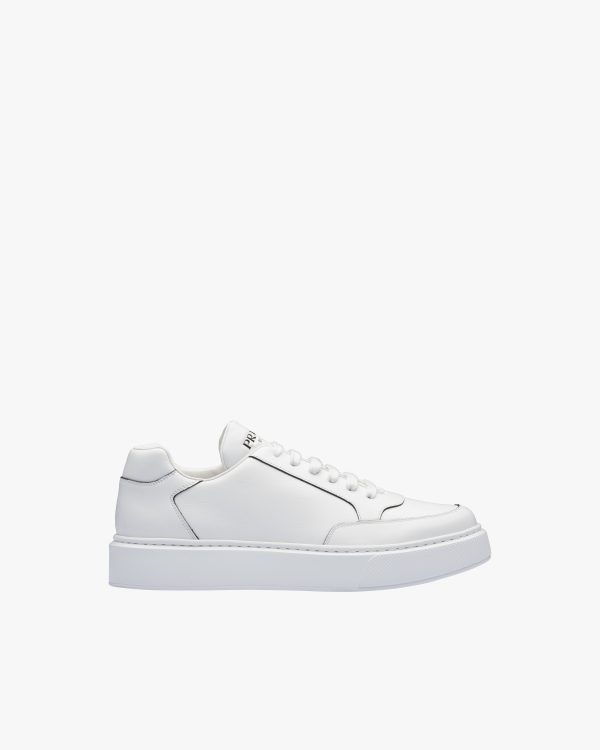 White Macro Leather Sneakers - Image 2
