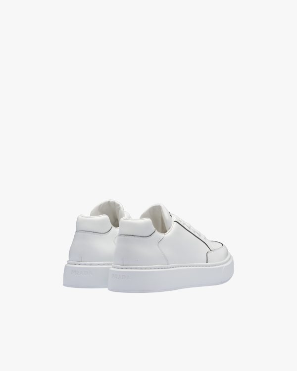 White Macro Leather Sneakers - Image 3