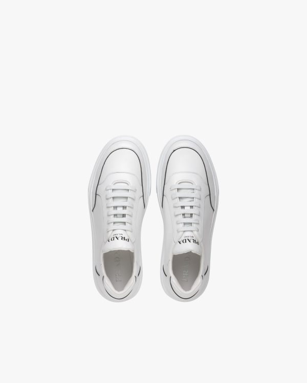 White Macro Leather Sneakers - Image 4