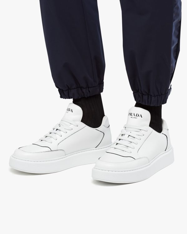 White Macro Leather Sneakers - Image 5